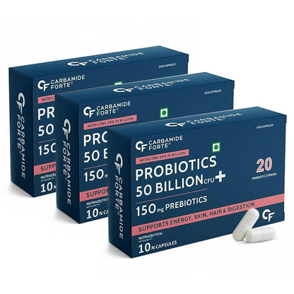 Probiotics + Prebiotics Blend Supplement | 50 Billion CFU & Gut health Support