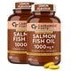 Omega 3 Fish Oil 1000mg with Vitamin D & E – Salmon Fish Oil Softgels (60 Softgels)