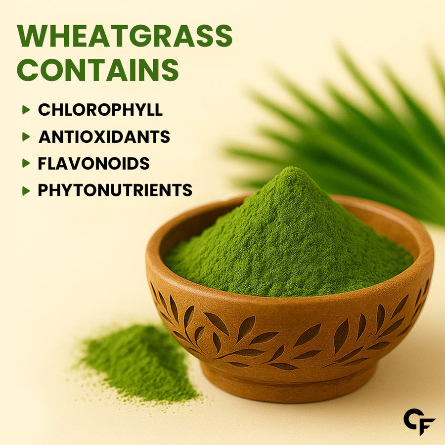 Carbamide Forte 100% Natural Organic Wheatgrass Powder | Wheat Grass Powder | Organic Wheatgrass Juice | Wheat Grass Juice - 100g