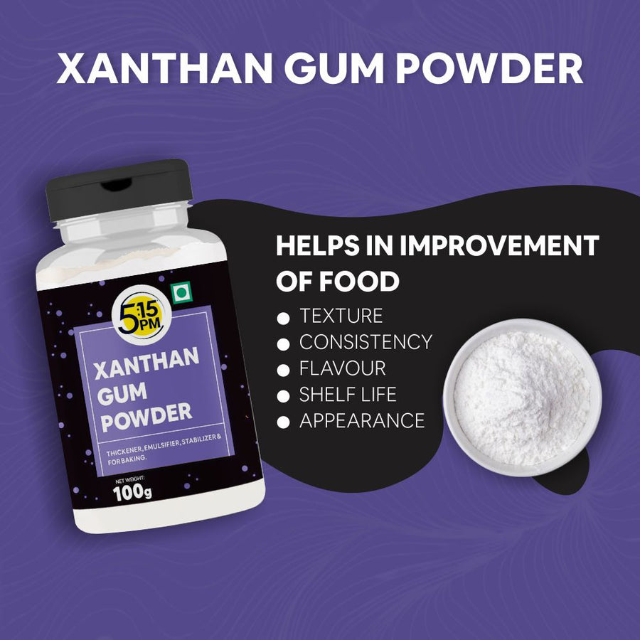 5:15PM Xanthan Gum Powder 100g |For Cooking, Baking |Thickening Binding Agent & Food Stabilizer| Perfect for Gluten Free Baking |Food Emulsifier & Foaming Agent| Non-GMO – 100g