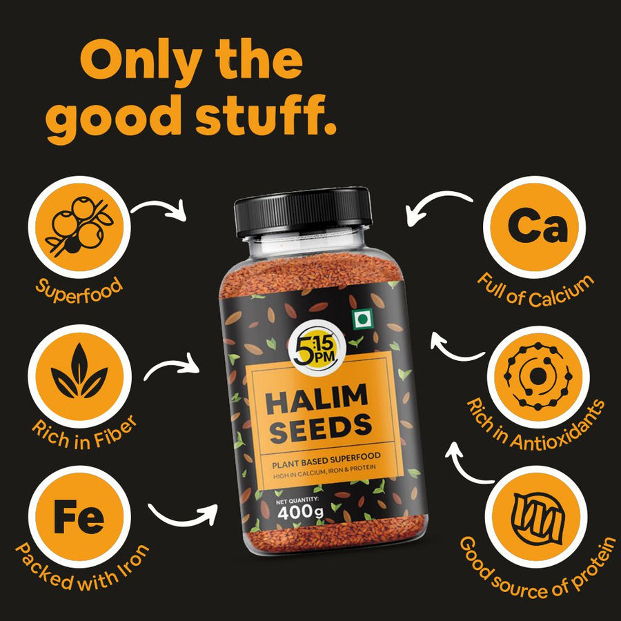 5:15PM Halim Seeds | Aliv Seeds for Eating & Hair Growth | Haleem Seeds | Garden Cress Seeds| Asaliya Seeds - Immunity Booster Superfood – 400g