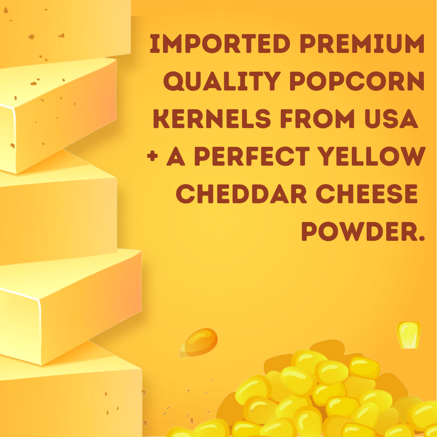 5:15PM Popcorn Kernels & Cheddar Cheese Powder Combo – Big Size Pop Corn Kernels Imported from USA (400g) & Cheese Seasoning Powder for Popcorn (100g)