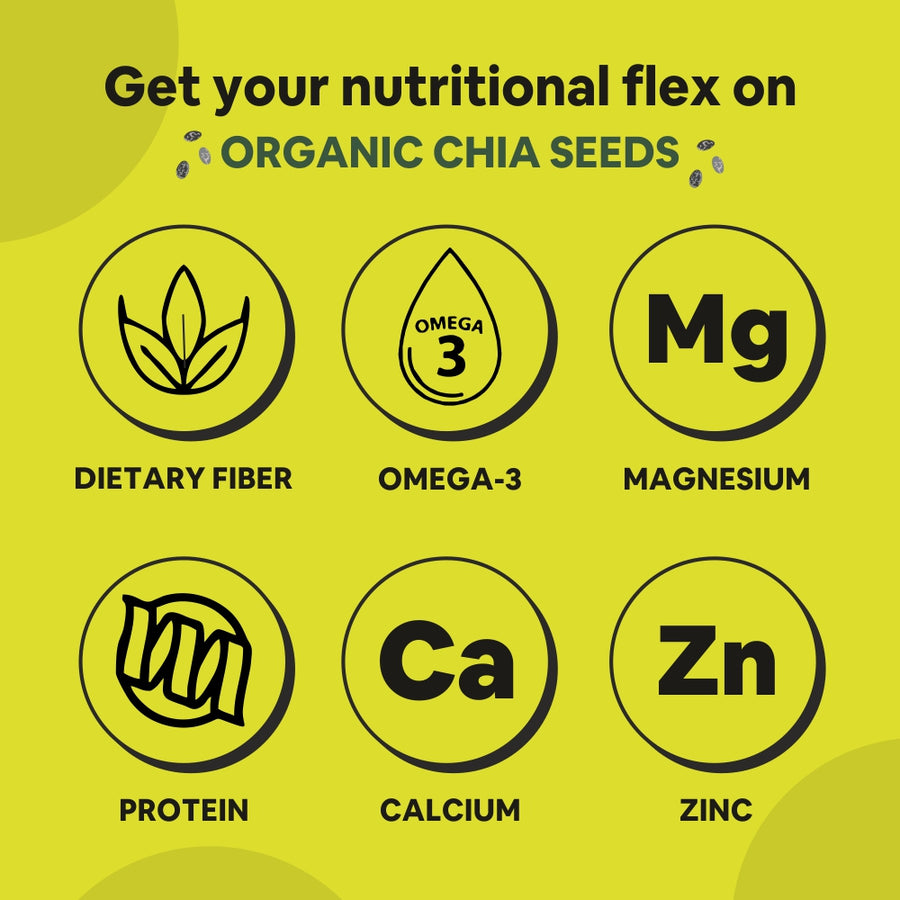 5:15PM Organic Halim Seeds & Chia Seeds Combo - Halim Seeds For Eating(400g) & Raw Unroasted Black Chia Seeds(200g)