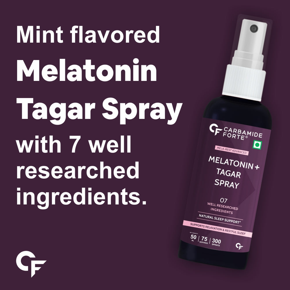 CF Melatonin Spray with Tagara & Chamomile - Sleeping Aid Supplement | Mint Flavour - 300 Sprays