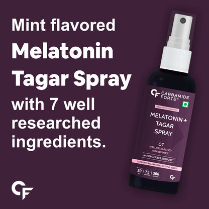 CF Melatonin Spray with Tagara & Chamomile - Sleeping Aid Supplement | Mint Flavour - 300 Sprays