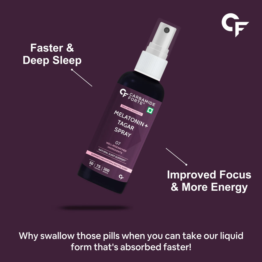 CF Melatonin Spray with Tagara & Chamomile - Sleeping Aid Supplement | Mint Flavour - 300 Sprays