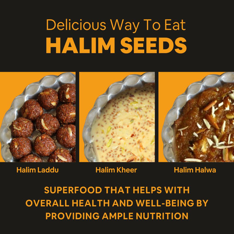 5:15PM Organic Halim Seeds & Chia Seeds Combo - Halim Seeds For Eating(400g) & Raw Unroasted Black Chia Seeds(200g)