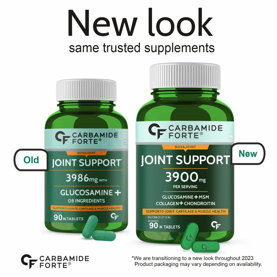 Carbamide Forte Joint Support Supplement with Glucosamine & Vitamins 3900mg Per Serving – 90 Tablets