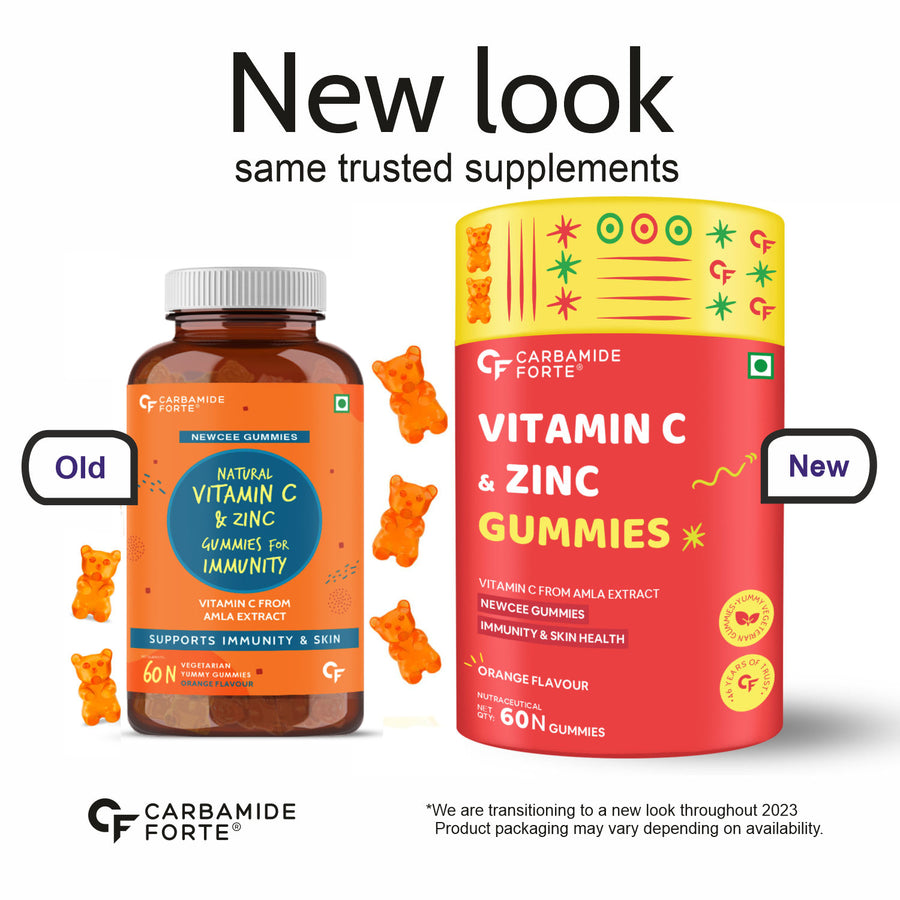 CF Vitamin C Gummies with Zinc for Men, Women & Kids | Natural Immunity Booster, Antioxidant, Heart, Hair, Skin & Collagen Builder – 60 Veg Gummies