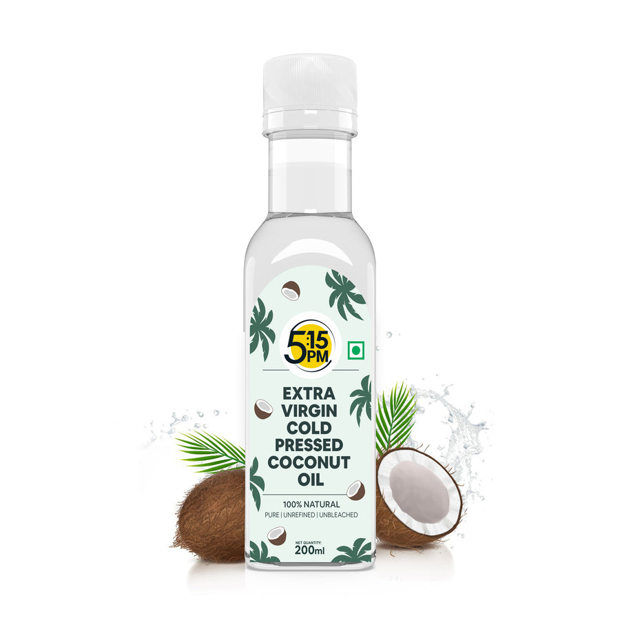 5:15PM Virgin Coconut Oil Cold Pressed – For Hair, Skin & Cooking │Raw & Unrefined –200ml