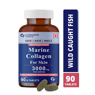 CF Hydrolyzed Marine Collagen Peptides 3000mg with Biotin & Hyaluronic Acid - Collagen Type 1 Powder - 90 Tablets