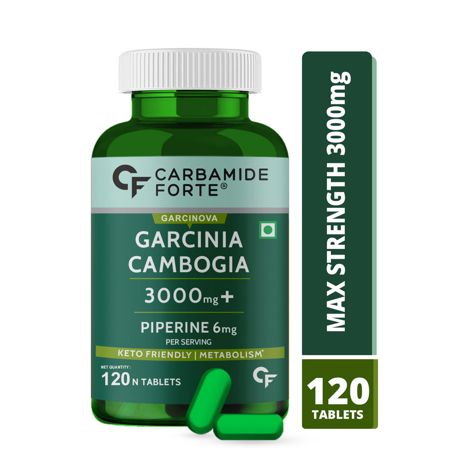 CF Garcinia Cambogia 3000mg 60% HCA & 6mg Piperine Per Serving | Weight Loss Supplement- 120 Veg Tablets