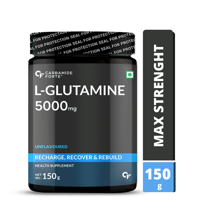 Carbamide Forte L Glutamine Powder 5000mg | L Glutamine Supplement for Men - Unflavoured - 30 SERVINGS - 150g