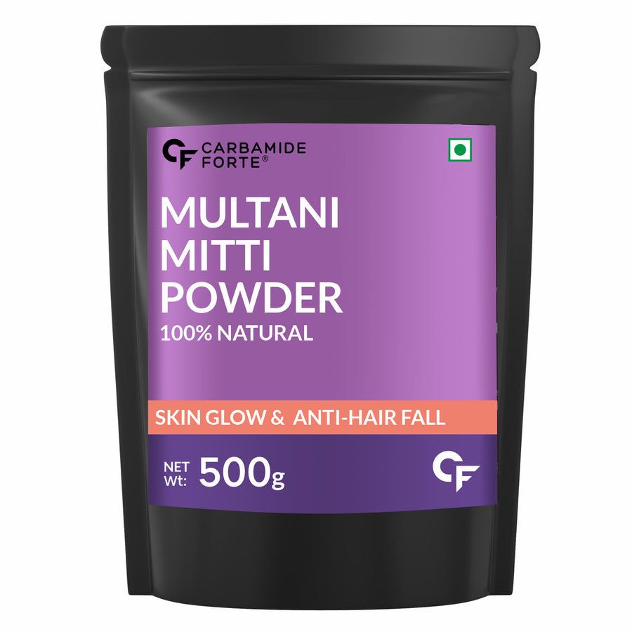 Carbamide Forte Multani Mitti Powder for Skin & Hair Health | 100% Natural Bentonite Clay Powder - 500g