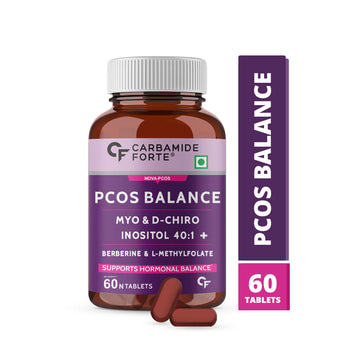 Carbamide Forte PCOS Supplement - 40:1 Ratio 2000mg Myo-Inositol to 50mg D-Chiro-Inositol - 60 Veg Tablets