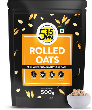5:15PM Rolled Oats 500g | Gluten Free Oats for Weight Loss | Healthy Cereal Breakfast | 100% Natural Wholegrain | Rich in Beta Glucans – 500g