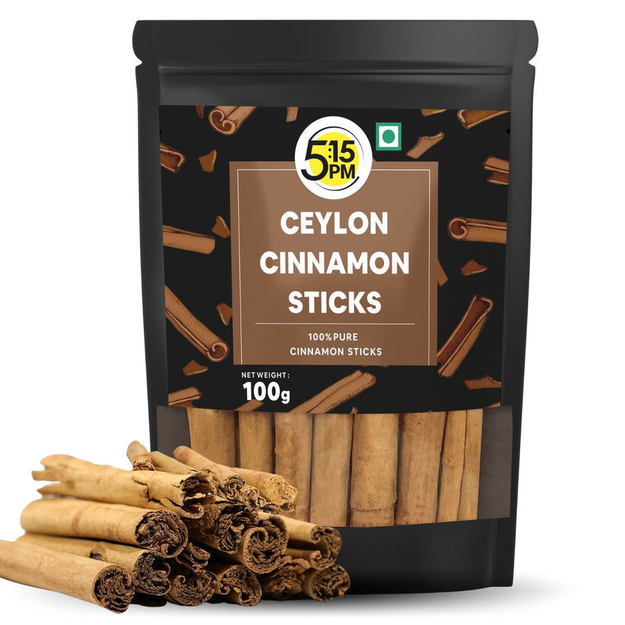 5:15PM Ceylon Cinnamon Sticks 100gm| SriLankan Dalchini Sticks | World’s Finest Ceylon Cinnamon Quills - Genuine Source Certification