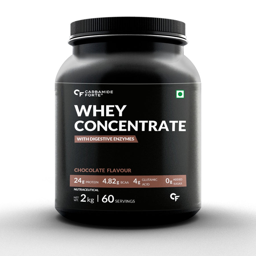 Carbamide Forte Whey Concentrate Protein Powder with Digestive Enzymes- 2kg- 60 Servings