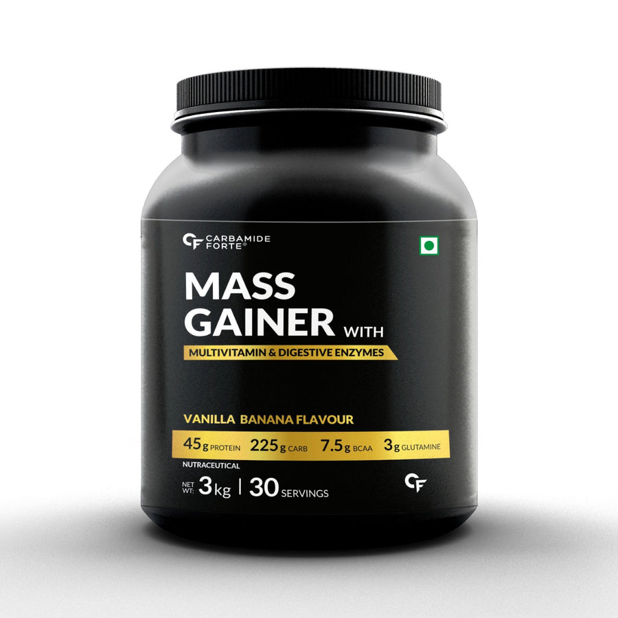 Carbamide Forte Mass Gainer with Multivitamin & Digestive Enzymes- For Gym Goers - 3kg