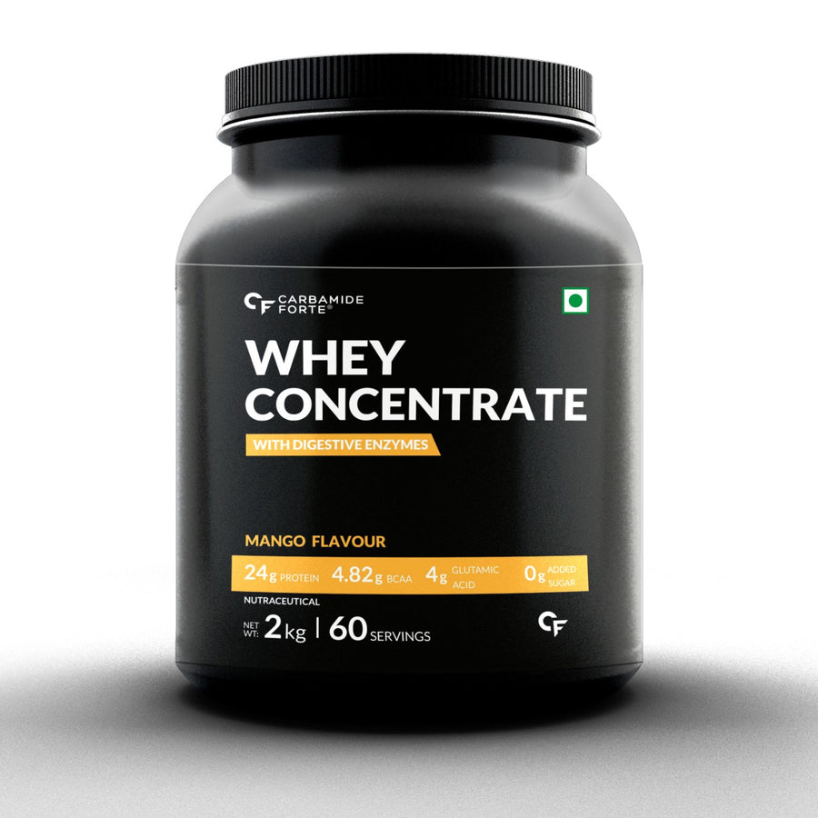 Carbamide Forte Whey Concentrate Protein Powder with Digestive Enzymes- 2kg- 60 Servings